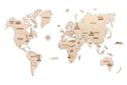 Деревянный конструктор Карта мира L