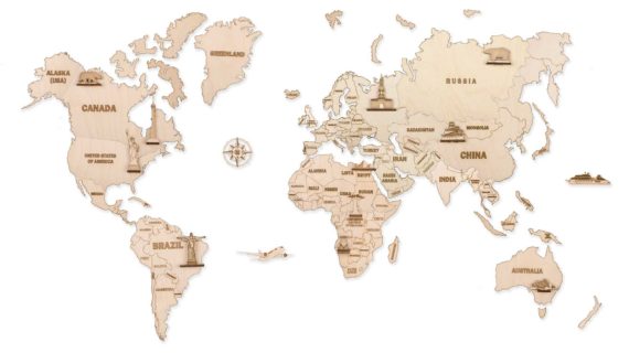 Деревянный конструктор «Карта мира L»