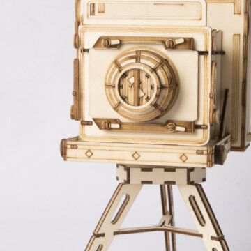 3D koka puzle Vintažas kamera