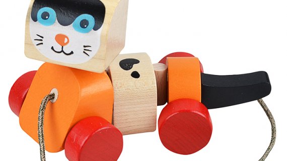 Деревянная игрушка – каталка Котик