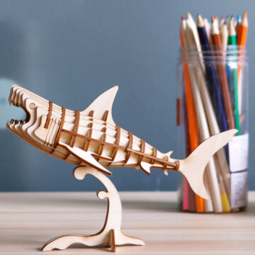 3D koka puzle Haizivs
