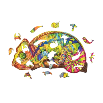 Koka puzle Daudzkrāsainais hameleons