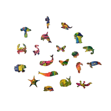 Koka puzle Daudzkrāsainais hameleons